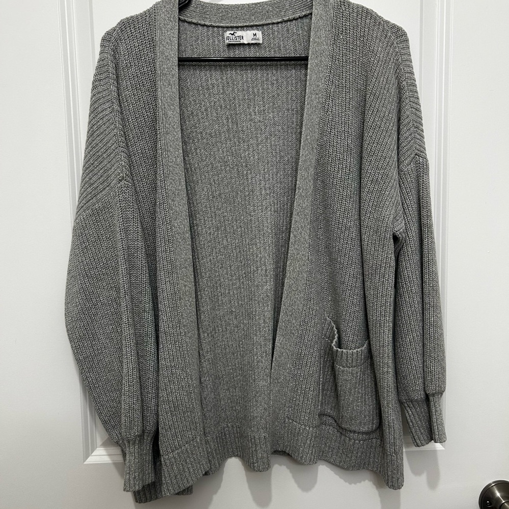 Hollister Gray Open-Front Cardigan